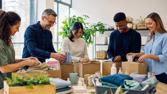Employees supporting a community initiative